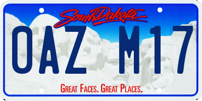 SD license plate 0AZM17