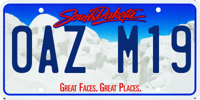 SD license plate 0AZM19