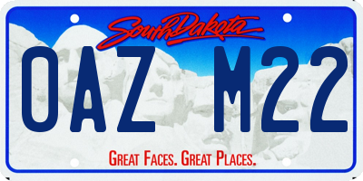 SD license plate 0AZM22