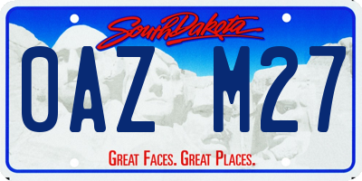 SD license plate 0AZM27