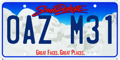 SD license plate 0AZM31
