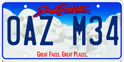 SD license plate 0AZM34
