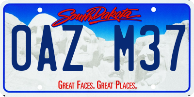 SD license plate 0AZM37