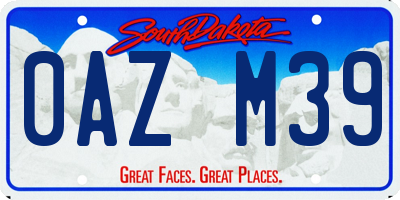 SD license plate 0AZM39