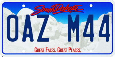 SD license plate 0AZM44