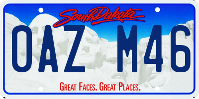 SD license plate 0AZM46