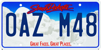 SD license plate 0AZM48