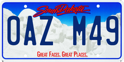 SD license plate 0AZM49