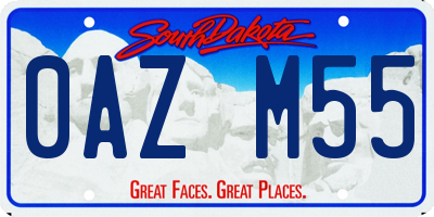 SD license plate 0AZM55
