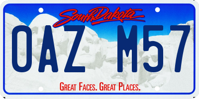SD license plate 0AZM57
