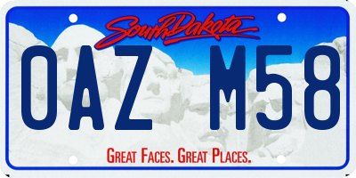 SD license plate 0AZM58