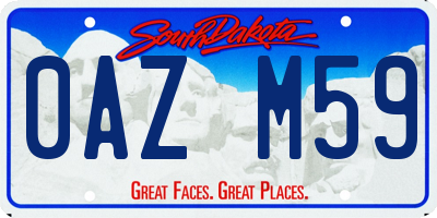 SD license plate 0AZM59