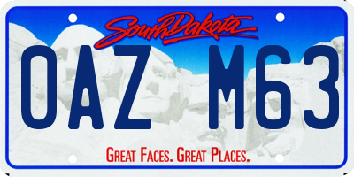SD license plate 0AZM63