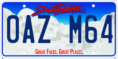 SD license plate 0AZM64