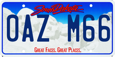 SD license plate 0AZM66