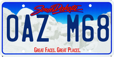 SD license plate 0AZM68