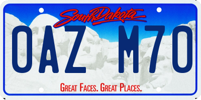 SD license plate 0AZM70