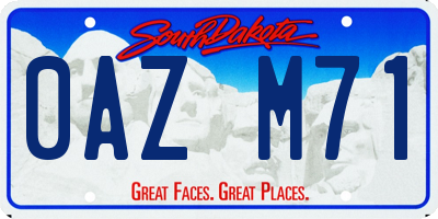 SD license plate 0AZM71