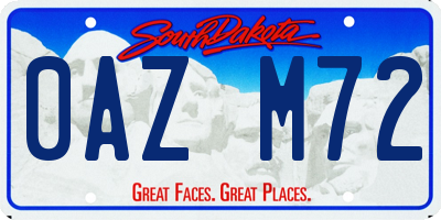 SD license plate 0AZM72