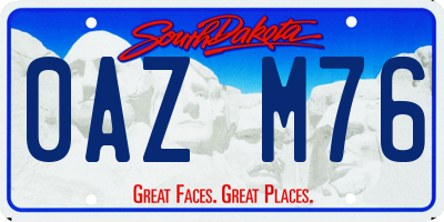 SD license plate 0AZM76