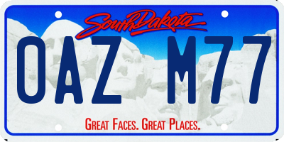 SD license plate 0AZM77
