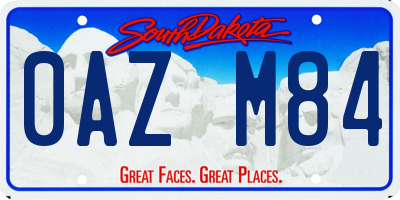 SD license plate 0AZM84