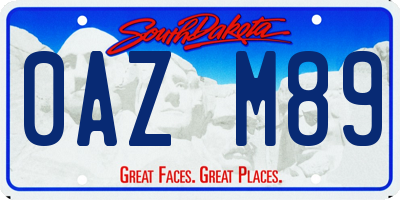 SD license plate 0AZM89