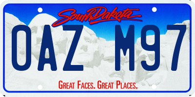 SD license plate 0AZM97