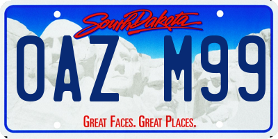 SD license plate 0AZM99