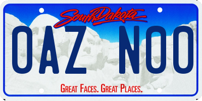 SD license plate 0AZN00