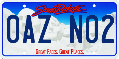 SD license plate 0AZN02