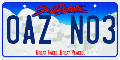 SD license plate 0AZN03