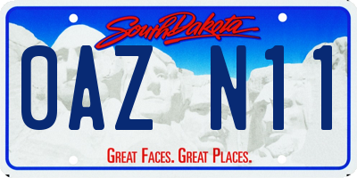 SD license plate 0AZN11
