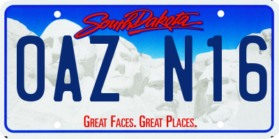 SD license plate 0AZN16
