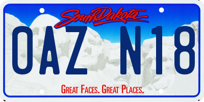 SD license plate 0AZN18