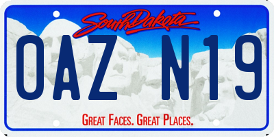 SD license plate 0AZN19