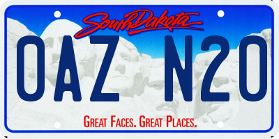 SD license plate 0AZN20