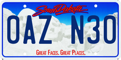 SD license plate 0AZN30