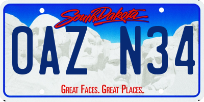 SD license plate 0AZN34