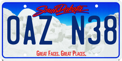 SD license plate 0AZN38
