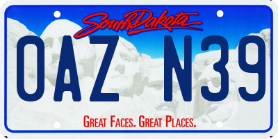 SD license plate 0AZN39