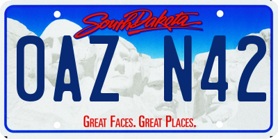 SD license plate 0AZN42