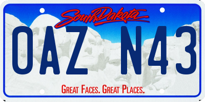 SD license plate 0AZN43