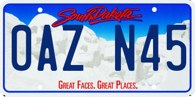 SD license plate 0AZN45