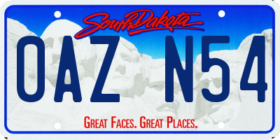SD license plate 0AZN54