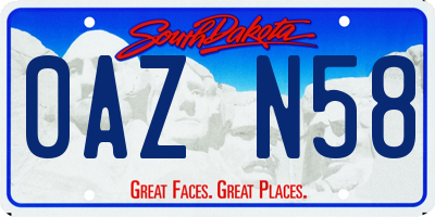 SD license plate 0AZN58