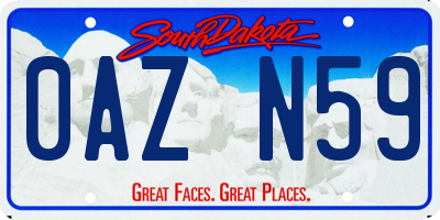 SD license plate 0AZN59