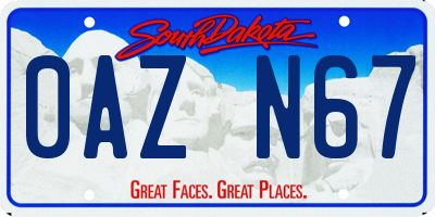 SD license plate 0AZN67