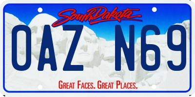 SD license plate 0AZN69