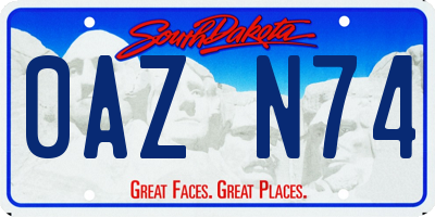SD license plate 0AZN74